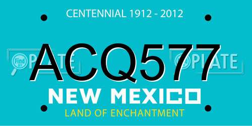 ACQ577 New Mexico License Plate