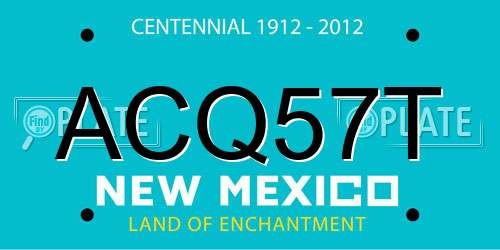 ACQ57T New Mexico License Plate