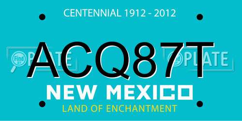 ACQ87T New Mexico License Plate