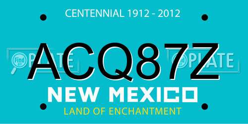 ACQ87Z New Mexico License Plate