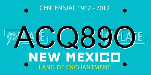 ACQ89O New Mexico License Plate