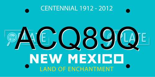 ACQ89Q New Mexico License Plate