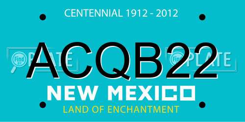ACQB22 New Mexico License Plate