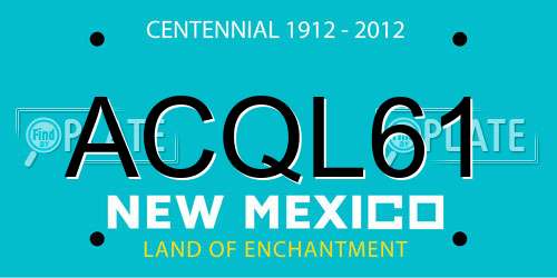 ACQL61 New Mexico License Plate
