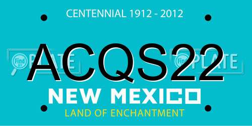 ACQS22 New Mexico License Plate
