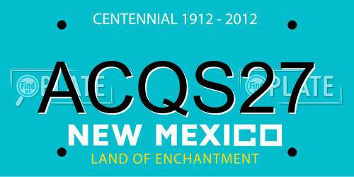 ACQS27 New Mexico License Plate