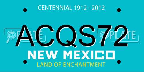 ACQS72 New Mexico License Plate