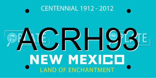 ACRH93 New Mexico License Plate