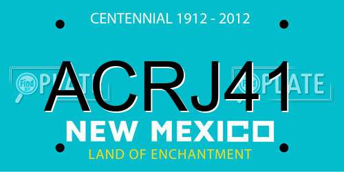 ACRJ41 New Mexico License Plate