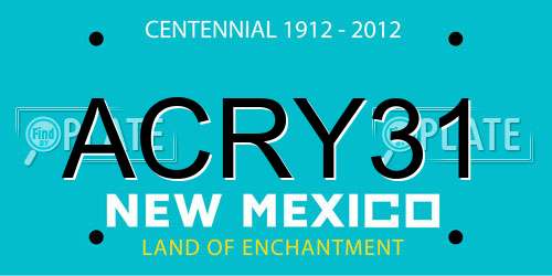 ACRY31 New Mexico License Plate