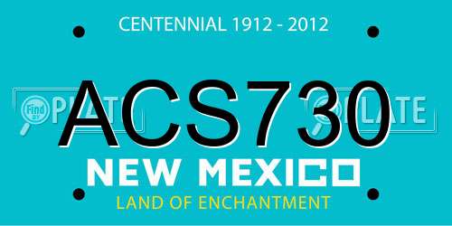 ACS730 New Mexico License Plate