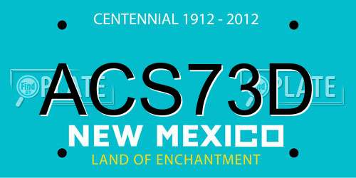 ACS73D New Mexico License Plate
