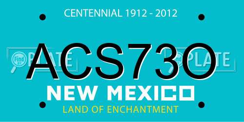 ACS73O New Mexico License Plate