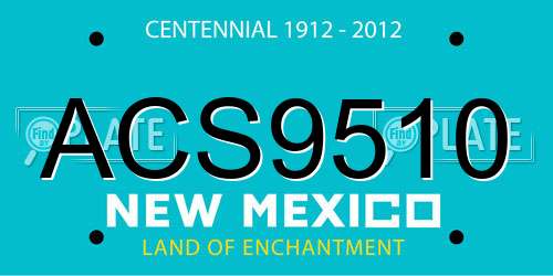 ACS9510 New Mexico License Plate