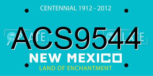 ACS9544 New Mexico License Plate