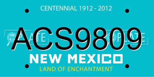 ACS9809 New Mexico License Plate