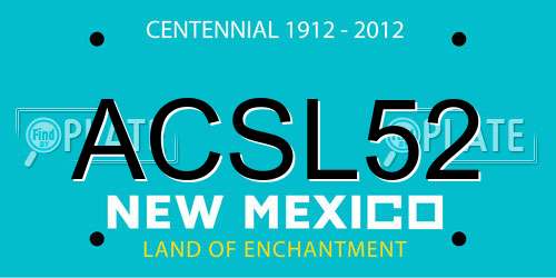 ACSL52 New Mexico License Plate