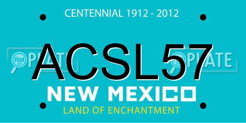 ACSL57 New Mexico License Plate