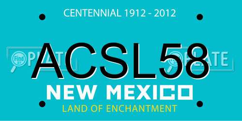 ACSL58 New Mexico License Plate
