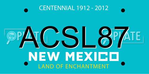 ACSL87 New Mexico License Plate