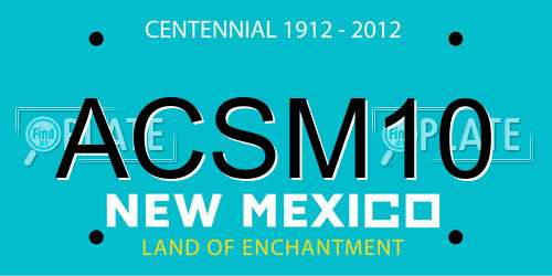ACSM10 New Mexico License Plate