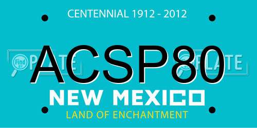 ACSP80 New Mexico License Plate