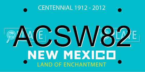 ACSW82 New Mexico License Plate