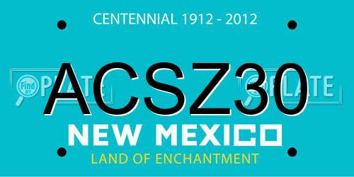 ACSZ30 New Mexico License Plate