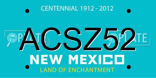 ACSZ52 New Mexico License Plate