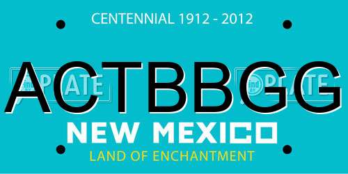 ACTBBGG New Mexico License Plate