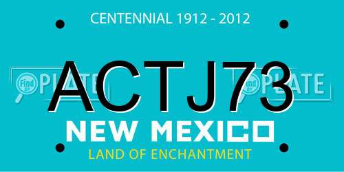 ACTJ73 New Mexico License Plate