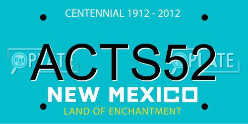 ACTS52 New Mexico License Plate