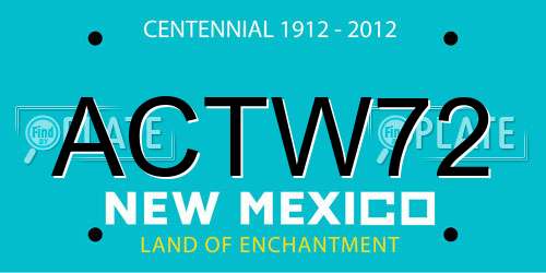 ACTW72 New Mexico License Plate