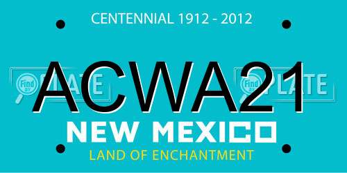 ACWA21 New Mexico License Plate