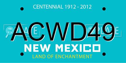 ACWD49 New Mexico License Plate