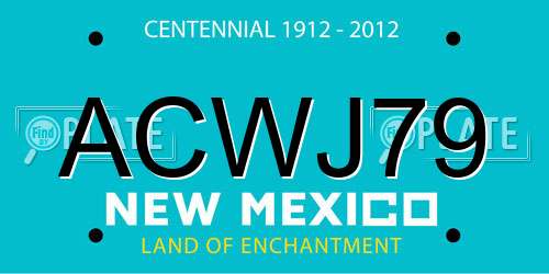 ACWJ79 New Mexico License Plate