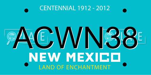 ACWN38 New Mexico License Plate