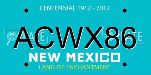 ACWX86 New Mexico License Plate