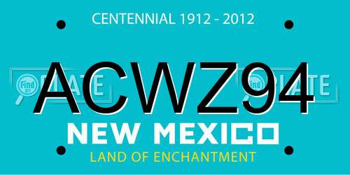 ACWZ94 New Mexico License Plate