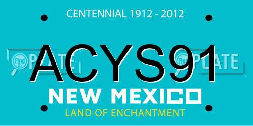 ACYS91 New Mexico License Plate