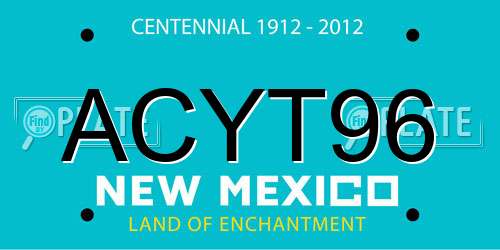 ACYT96 New Mexico License Plate