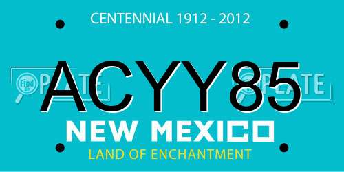 ACYY85 New Mexico License Plate