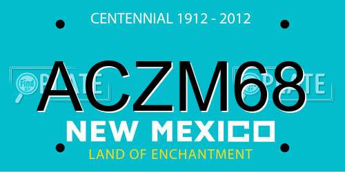 ACZM68 New Mexico License Plate