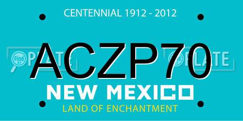 ACZP70 New Mexico License Plate