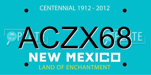 ACZX68 New Mexico License Plate