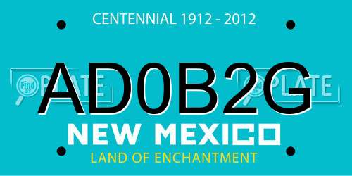 AD0B2G New Mexico License Plate