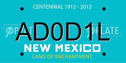 AD0D1L New Mexico License Plate