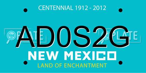 AD0S2G New Mexico License Plate