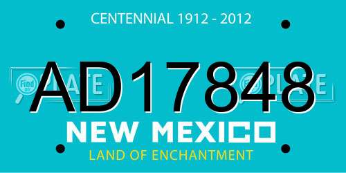 AD17848 New Mexico License Plate