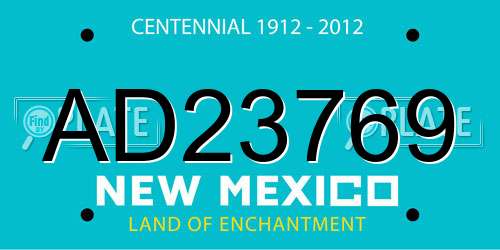 AD23769 New Mexico License Plate